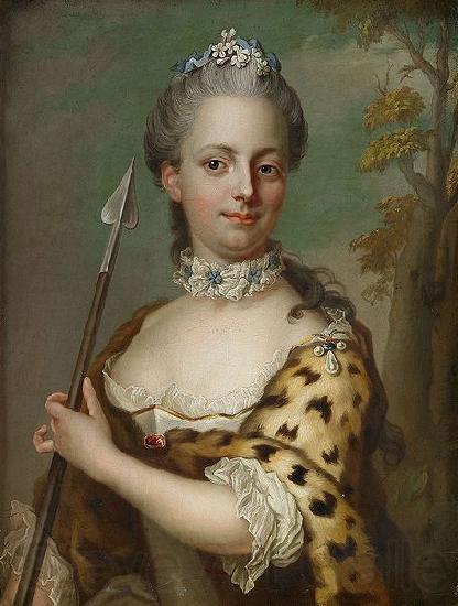 Jakob Bjock Portrait of Charlotte Du Rietz af Hedensberg as Diana